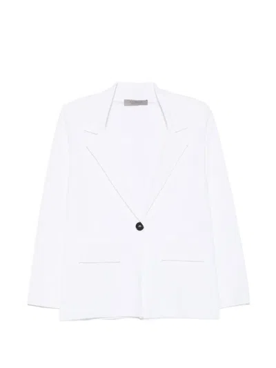 D Exterior Single-button Notch-lapels Blazer In White