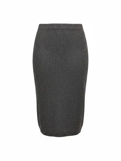 D Exterior Skirts Casual Woman D.exterior - Sequins Soft Skirt Straight - Gray In Black