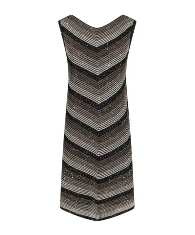 D Exterior Sleeveless Dress In Black