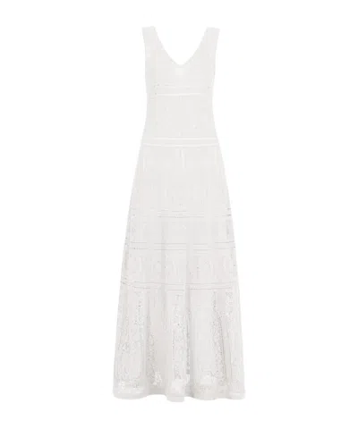 D Exterior Sleeveless Dress In White
