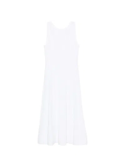 D Exterior Sleeveless Jacquard-effect Midi Dress In White