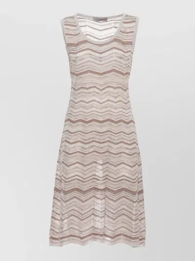 D Exterior Sleeveless Lurex Striped Dress Casual Fit