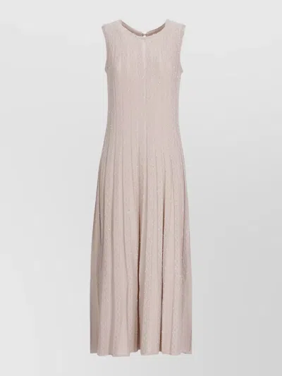 D Exterior Sleeveless Sequin Dress Knee Length In Neutral