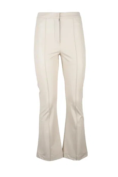 D Exterior Slightly Flared White Trousers