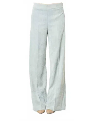 D Exterior Soft Corduroy Wide Leg Pants In Aqua Blue In Green