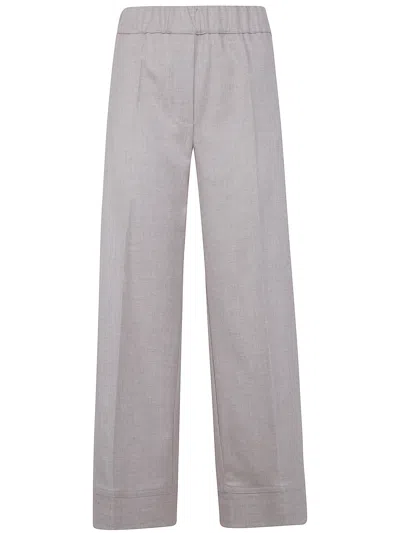 D Exterior D. Exterior Soft Flanel Wide Leg Short Trousers In Gray