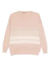 D Exterior Sophisticated Cashmere-blend Sweater With Textured Stripes In Multi