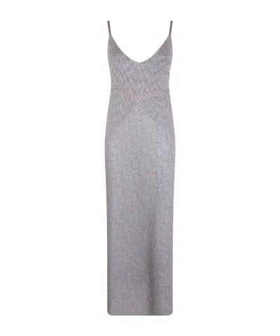D Exterior Spaghetti Strap Dress In Gray