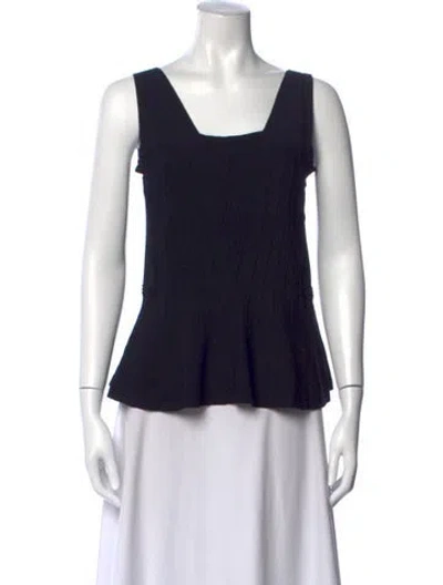 Pre-owned D Exterior Square Neckline Sleeveless Top In Black