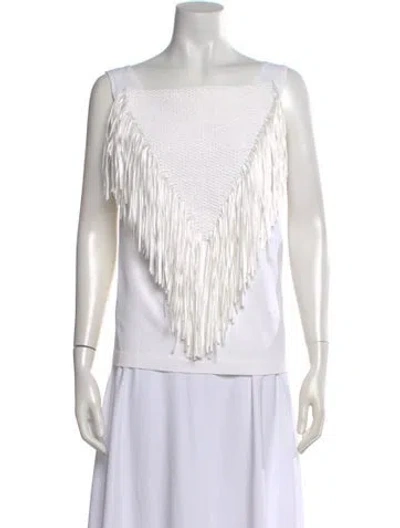 Pre-owned D Exterior Square Neckline Sleeveless Top W/ Tags In White