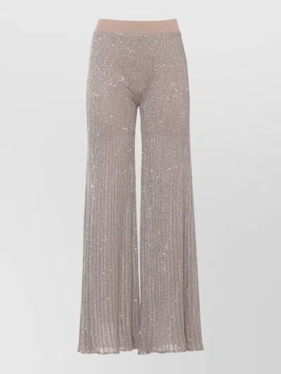D Exterior Straight Pants Lurex Sequins Pleated Wide Leg In Multi