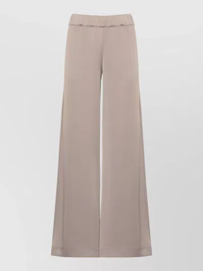 D Exterior Straight Satin Pants Floor Length Wide Leg In Neutral