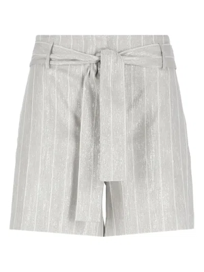 D EXTERIOR STRIPED BELTED SHORTS