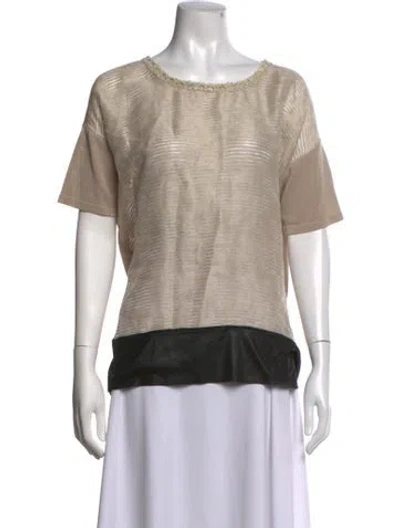 Pre-owned D Exterior Striped Crew Neck Top In Neutrals