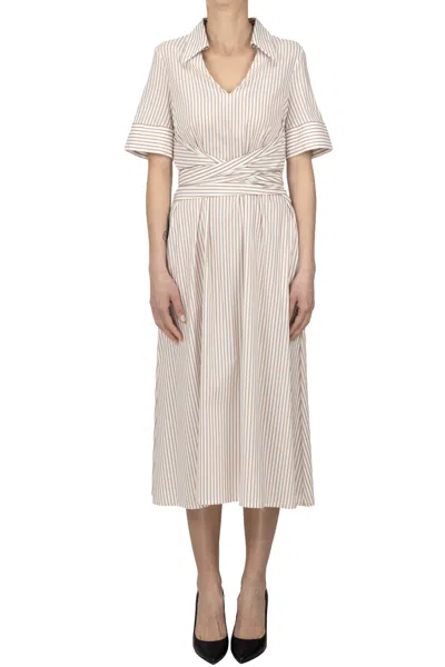 D Exterior Striped Dress In Neutral