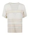 D Exterior Striped Graphic T-shirt In White