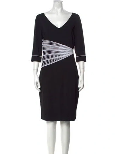 Pre-owned D Exterior Striped Knee-length Dress In Black