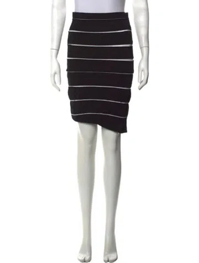 Pre-owned D Exterior Striped Mini Skirt In Black