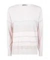 D Exterior D.exterior Boatneck Long Sleeves Oversized Stripes Lux Sweater In Gray
