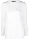 D Exterior Stud-embellished Wool Jumper In White