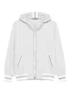 D Exterior Grey Hoodie With Lurex Detailing In Gray
