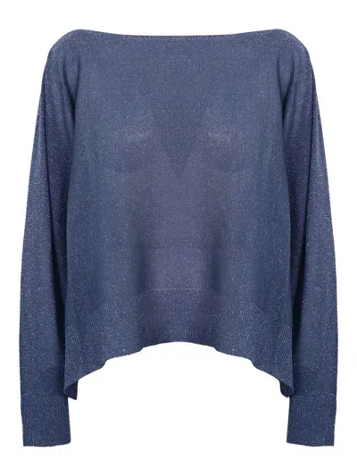 D Exterior Viscose And Lurex Sweater In Dark Wash