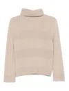 D Exterior Beige Wool-cashmere Sweater With High Fold-over Collar In Neutral