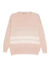 D Exterior Sophisticated Cashmere-blend Sweater With Textured Stripes In Pink