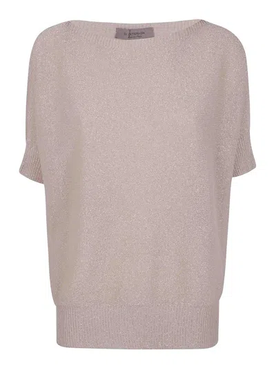 D Exterior Vanise Lux Short Sleeves Oversized Sweater In White