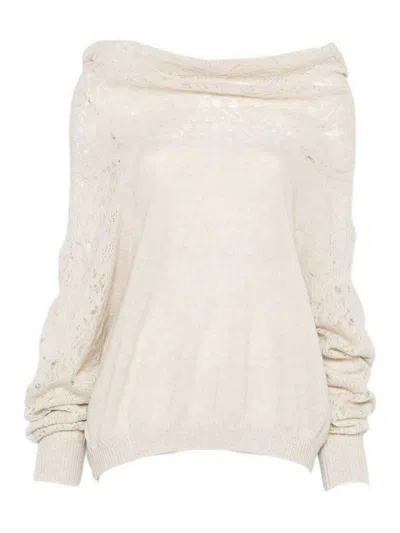 D EXTERIOR SUÉTER CUELLO REDONDO - BLANCO