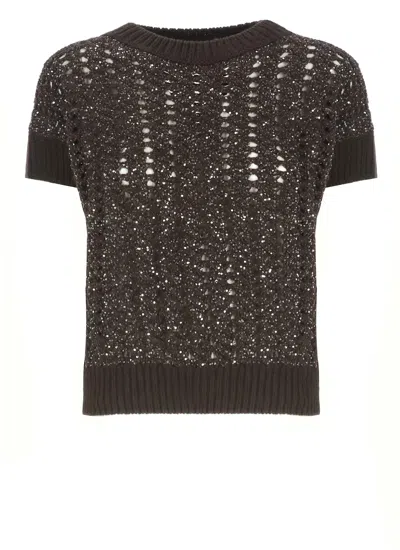D EXTERIOR SWEATER WITH PAILLETTES