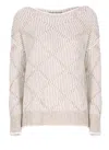 D Exterior Sweater With Paillettes In Neutral