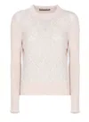 D Exterior Sweater With Paillettes In Pink