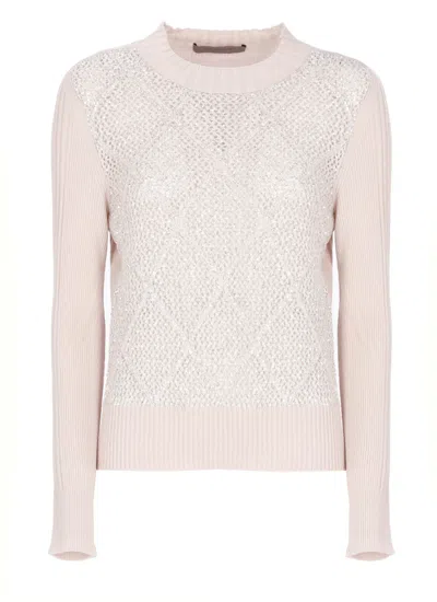 D Exterior Sweater With Paillettes In Pink