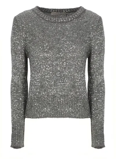 D EXTERIOR SWEATER WITH SEQUINS