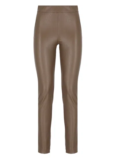D Exterior D. Exterior Synthetic Leather Pants In Brown