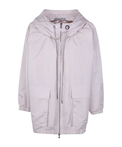 D Exterior Taffeta Hooded Jacket In White