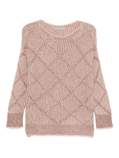 D EXTERIOR TEXTURED KNIT SWEATER WITH DIAMOND PATTERN