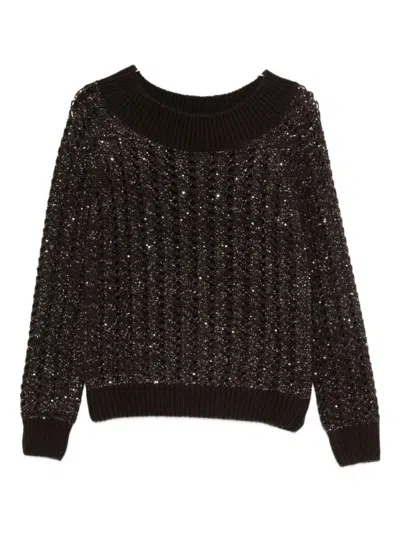 D EXTERIOR TEXTURED KNIT SWEATER WITH SUBTLE SPARKLE