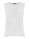 D Exterior Long Perforated Top In Cotton And Viscose