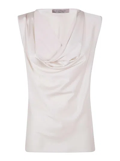D Exterior Satin Top In White