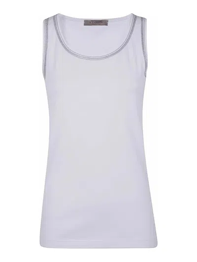 D Exterior Cotton Jersey Tank Top In White