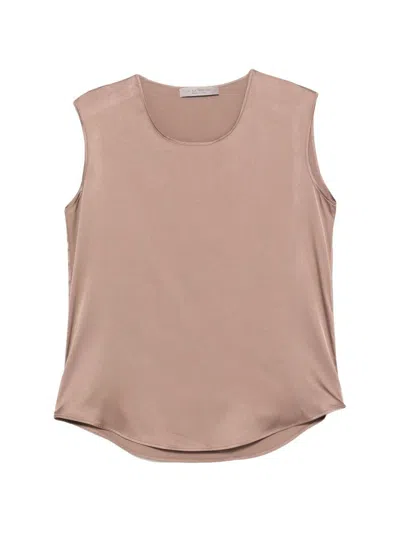 D Exterior Top Satinato Marrone Mock  In Nude