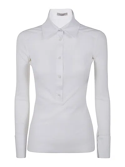 D Exterior Tulle Popeline Shirt In Blanco