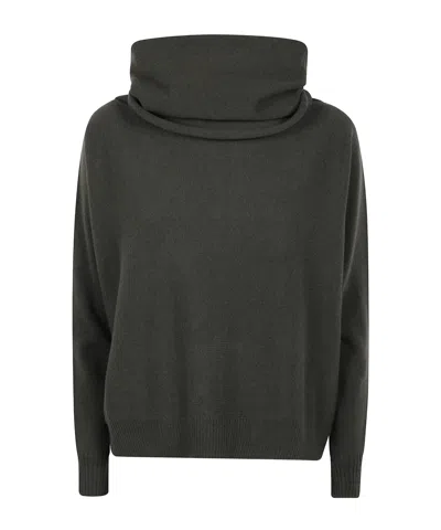 D Exterior Turtleneck Long-sleeved Sweater In Gray