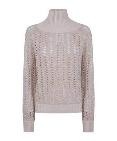 D Exterior D.exterior Braid Crystals High Neck Sweater In Pink