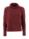 D Exterior Turtleneck Sweater In Red