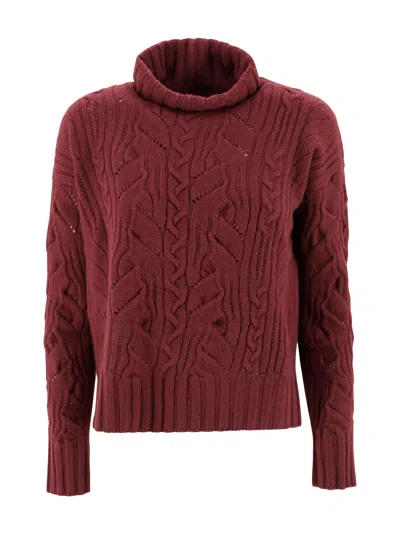 D Exterior Turtleneck Sweater In Red