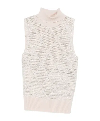 D EXTERIOR TURTLENECK VEST SWEATER