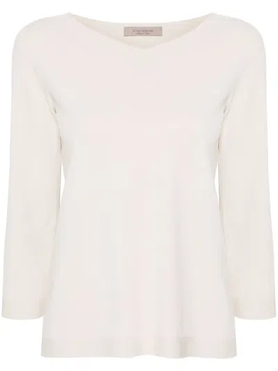 D EXTERIOR V-NECK COMPACT-KNIT JUMPER